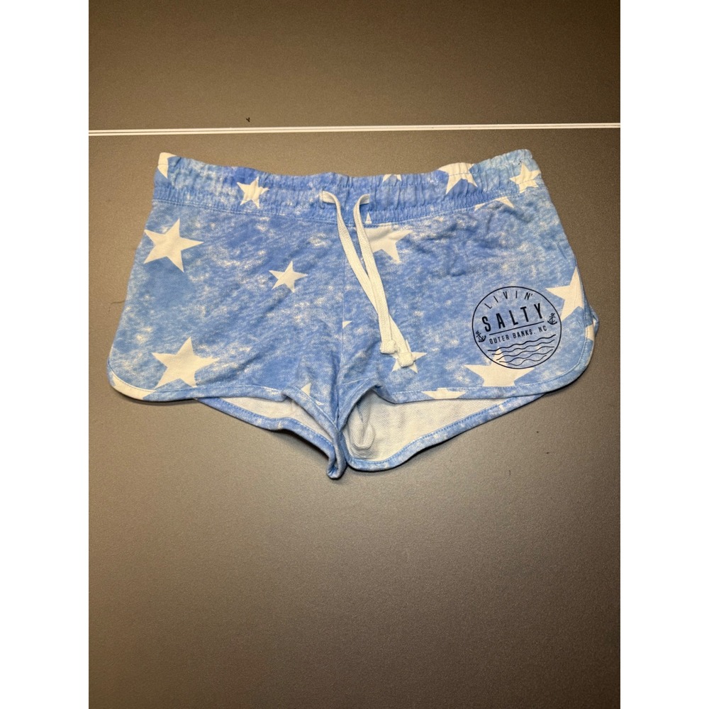 Dreamsicle Livin Salty Outer Banks Star Print Dolphin Shorts Blue White Medium